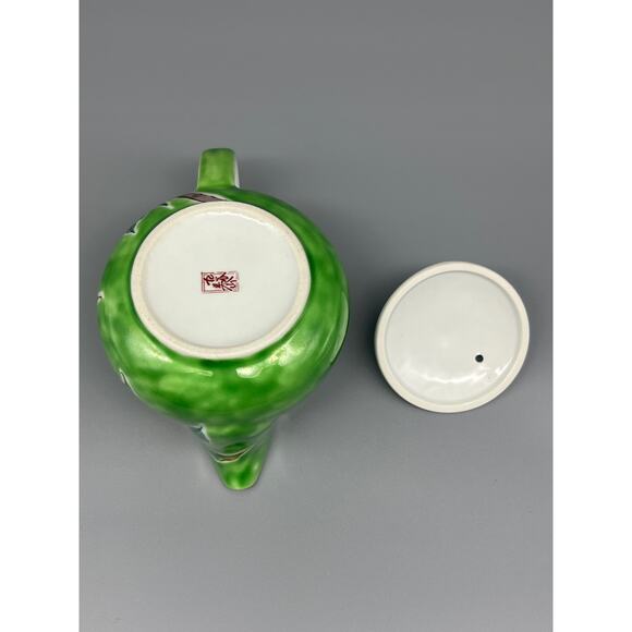 Kyusu KUTANI YAKI WARE Teapot Hand paint Yoshidaya Flower Bird Japanese ~READ~ - Picture 8 of 12